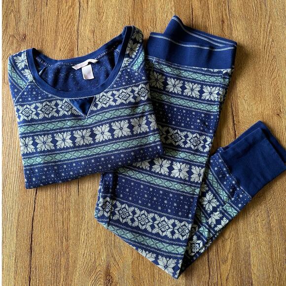 Victoria Secret Snow Flake Two-Piece Pajama Set Size XS - Picture 1 of 9